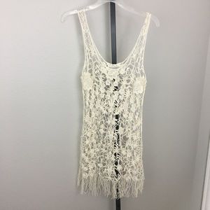 Intimately Free People Crochet Dress with Fringe